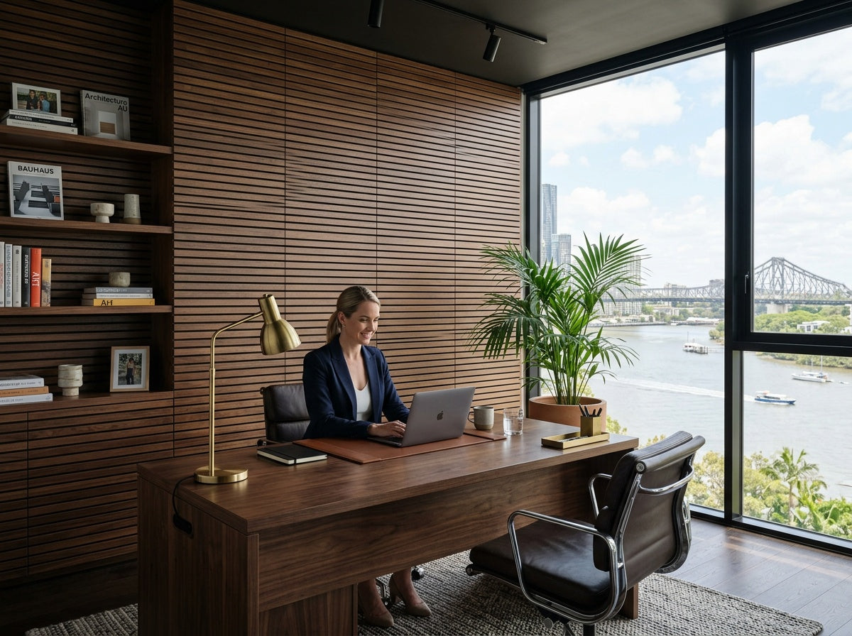 Mosman XL Walnut Acoustic Wall Panel — 270 × 110 cm